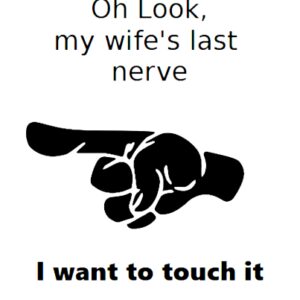 Oh look, my wife's last nerve