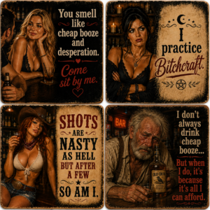 You smell like cheap booze and...