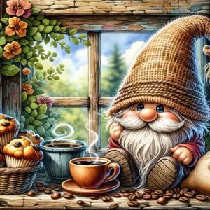 Gnome with muffins