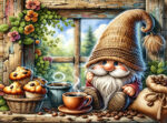 Gnome with muffins