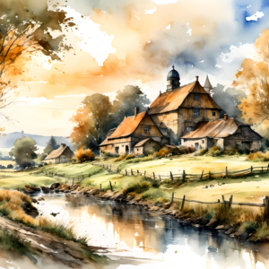 Country home by the stream